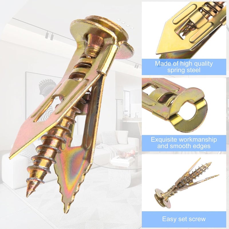 AXK 80PCS Self Drilling Drywall Anchors with Screws,40 Sheetrock Anchors (0.47x1.57 Inch) & 40 Zinc Expansion Screws - Image 4